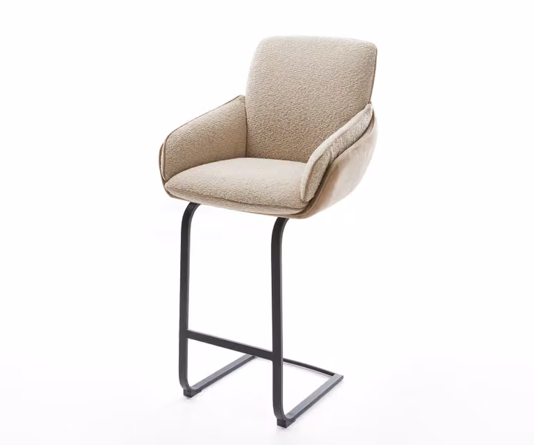 DELIFE Barkruk Luan-Flex met pocketvering in zwart, bruin of beige