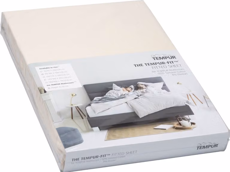 Tempur Stretch Jersey Hoeslaken Crème voor volwassenen - 70/80 x 200/220 cm