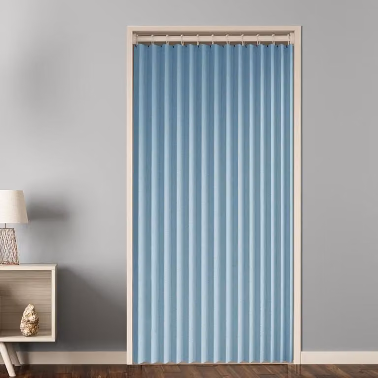 Verduisterend Deurgordijn met Magnetische Sluiting voor Privacy in de Slaapkamer - Blauw - B: 120 cm, H: 190 cm