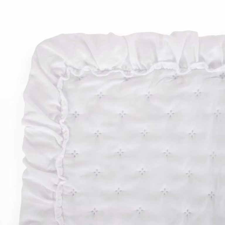 Narzuta Celia Wit met Ruche - Gekreukt Polyester - 200 x 220 cm