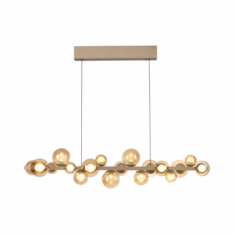 Paul Neuhaus Pure E-Popup LED hanglamp brons met 18 lichtpunten