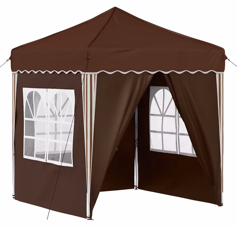 vidaXL Opklapbare partytent, bruin, Oxford-stof, B/D/H: 195 x 195 x 245 cm