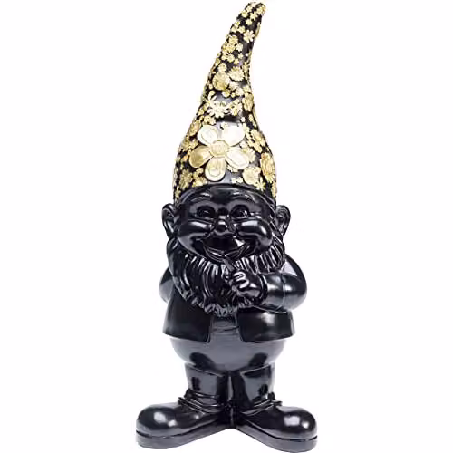 Kare Figuur Dwerg Decoratie Zwart Goud B/D/H: 14,5 x 19 x 46 cm