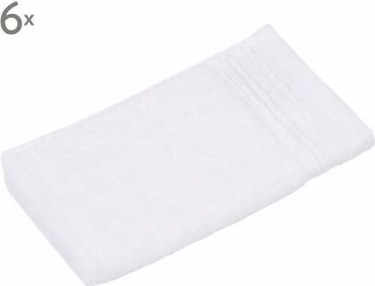 Port Maine Sabrina luxe gastendoekjes wit met crinkle boord van 100% katoen, 6 stuks