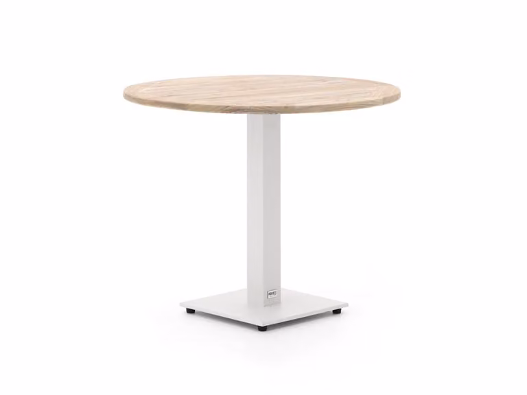 Forza Furniture Ronde Tuineettafel Forza in Wit of Grijs met Aluminium Onderstel, Diameter: 85 cm