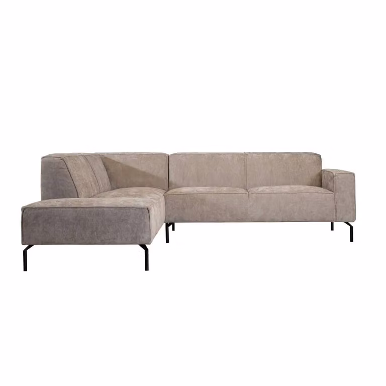 Hoekbank Kansas stof gemêleerd taupe links