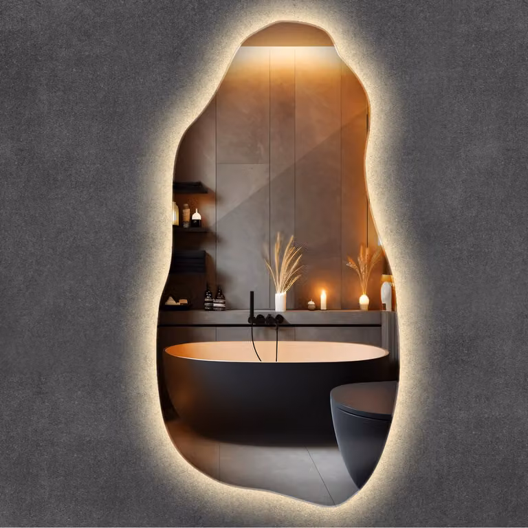 Wallfluent LED Spiegel met Warm Wit 3000K verlichting - B/D/H: 45 x 90 cm - Scandinavische Wandspiegel voor badkamer, gang of inloopkast