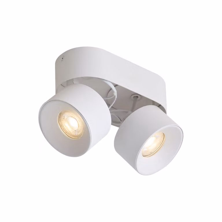 Qazqa Moderne opbouwspot wit 2-lichts dimbaar en kantelbaar GU10
