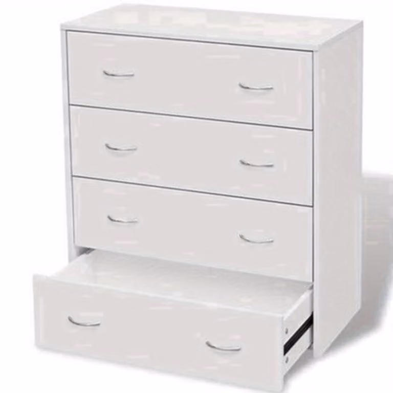 Modern wit ladeblok met 4 lades voor de woonkamer, slaapkamer of home office, B/D/H: 60 x 30,5 x 71 cm