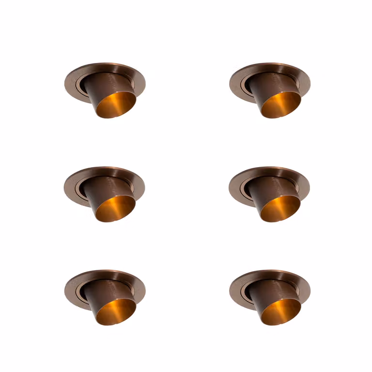 Qazqa Set van 6 inbouwspots donkerbrons GU10 rond kantelbaar