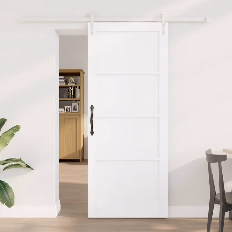 vidaXL ORKDAL Schuifdeur - Massief grenenhout - Wit - 83 x 202 cm