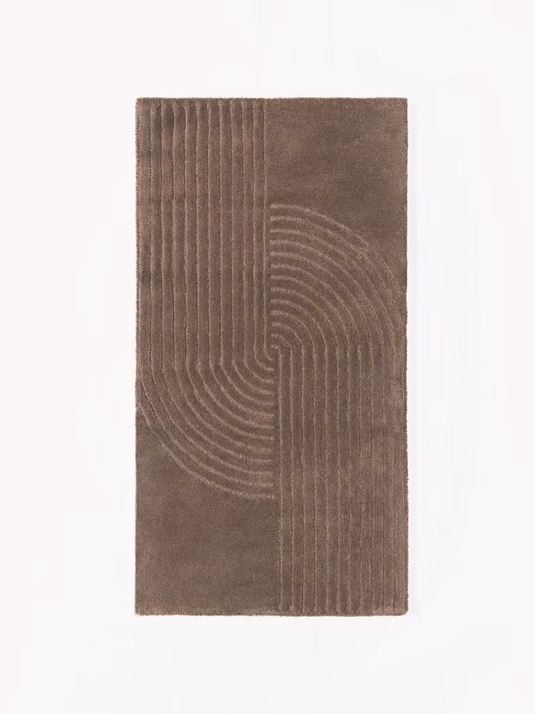 Westwing Collection Mason handgetuft wollen hoog-laag vloerkleed met geometrisch design