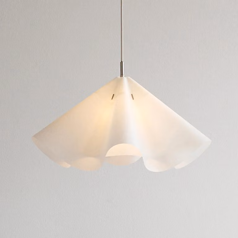 Moebe Sinuate hanglamp, staal/wit, Ø60 cm, E27, papier/karton