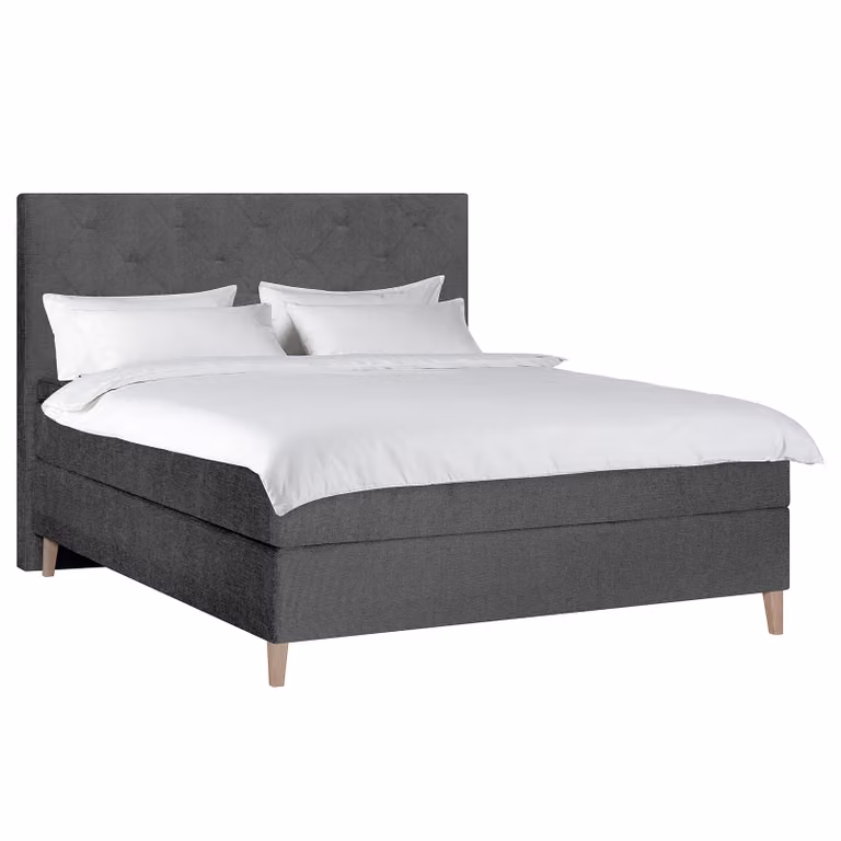 home24 Boxspring Peludo 140 x 200 cm Chenille Gelia zwart