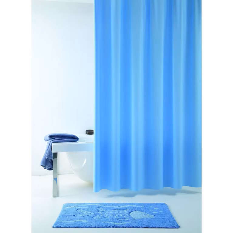 home24 Douchegordijn Allura blauw vinyl B: 120 cm, H: 200 cm