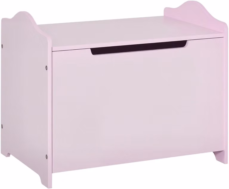 Homcom Kinderbank met opbergruimte - Roze - B/D/H: 60 x 40 x 48 cm