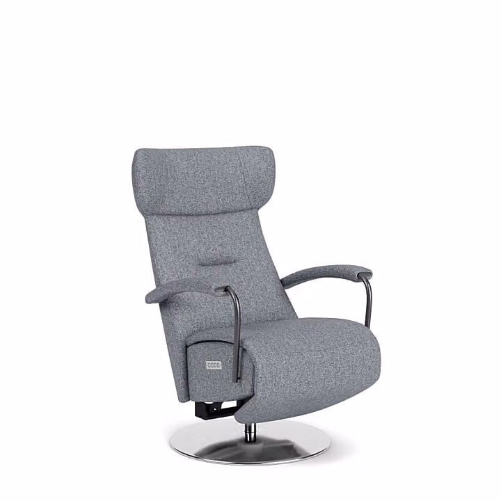 Prominent Sta-op-stoel C-102 met armleuningen - Blau/Grijs - Stof