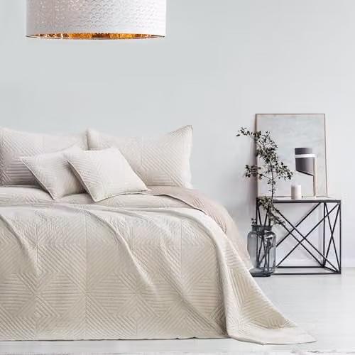 RESTILO Bedsprei Softa beige cappuccino, tweezijdig, 200 x 220 cm
