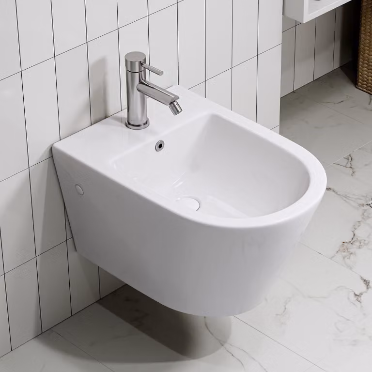 HOROW Creavit hangtoilet met nanocoating en overloop, wit, B: 52,5 cm, D: 36,5 cm, H: 30 cm