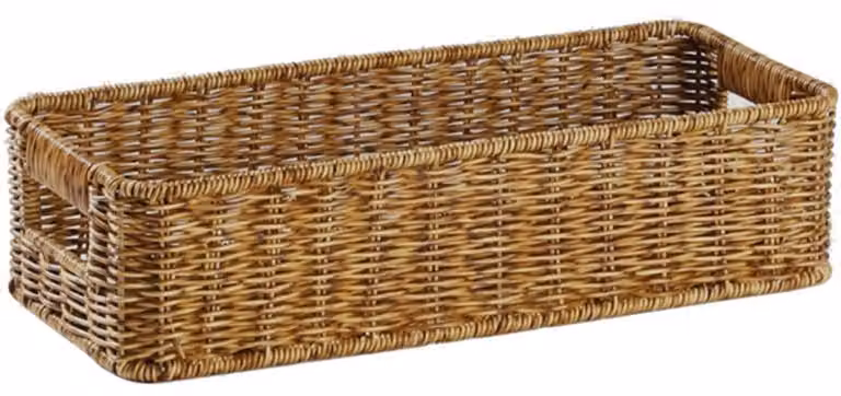 Unyqoos Stijlvolle geweven opbergmand van rattan en hout voor huis en kantoor
