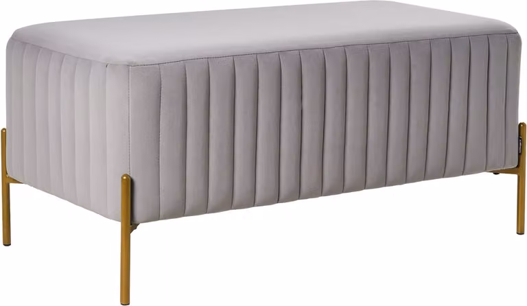 Utah Fluwelen bank met gouden metalen poten in grijs met glamour stijl