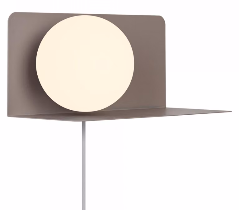 Nordlux Lilibeth Muurlamp met glazen bol in bruin en brons