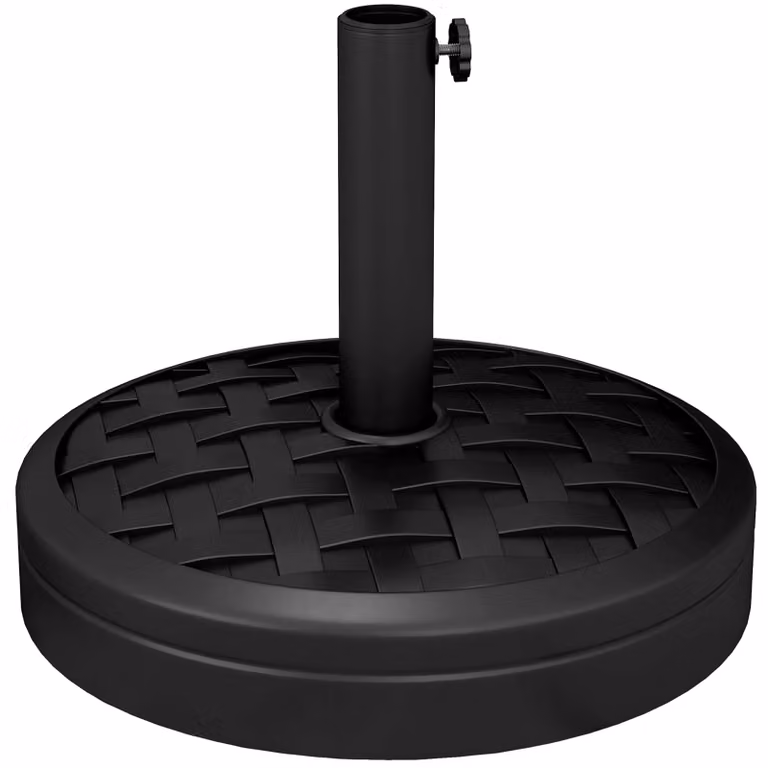 Outsunny Parasolvoet van beton, ronde parasolhouder voor 32/38/48mm, zwart, 18 kg