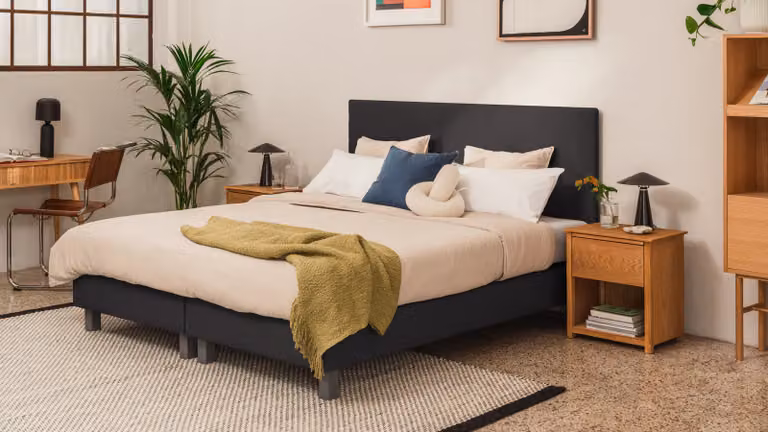 BRUNO Comfort boxspring met pocketvering, zwart/antraciet, 200 x 200 cm