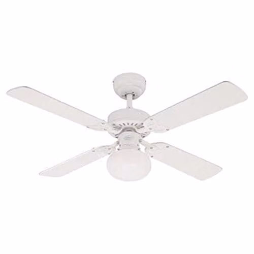 Westinghouse Vegas wit plafondventilator met LED en glas, 105 cm