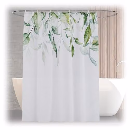 Relaxdays Douchegordijn met Floral Print, Meerkleurig, B: 180 cm, H: 200 cm