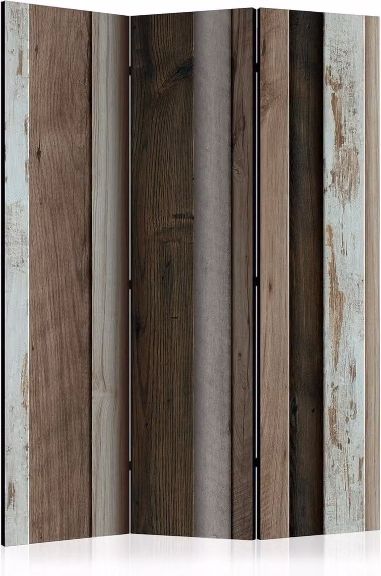 Kamerverdeler Houtprint Paravent - Dubbelzijdig Bedrukbare Canvas Room Divider - Houtkleur - H 172 cm x B 135 cm