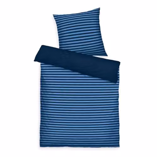 Tom Tailor Beddengoed met Strepen Blauw, 155 x 220 cm en 80 x 80 cm, 100% Katoen Renforcé, Omkeerbaar