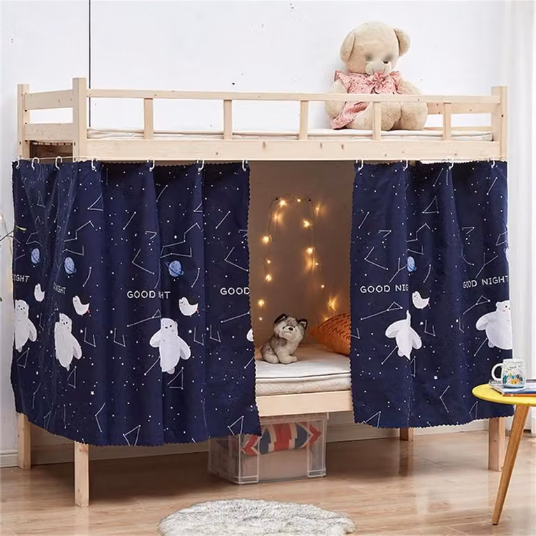 Verduisterend bedgordijn voor hemelbedden in beige, breedte: 1,5 m