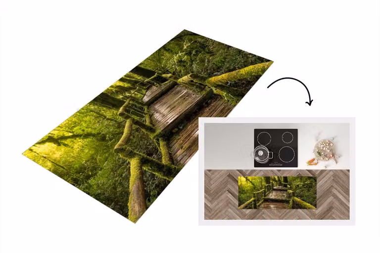 Keukenloper vinyl met regenwoud en jungle print - B/D: 120 x 50 cm