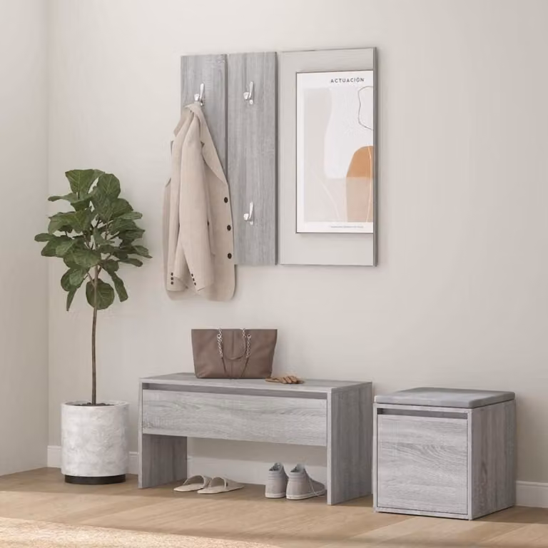 Gangmeubelset met lade en spiegel voor in de hal, B/D/H: 80 x 40 x 30.5 cm