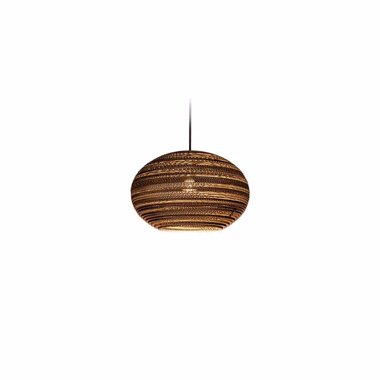 Think Paper Lazy 290 Kartonnen Hanglamp - Wit/Bruin - Ø 29 cm