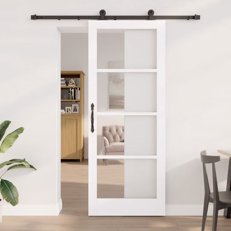 vidaXL ORKDAL schuifdeur van massief grenenhout en glas, 83 x 211 cm
