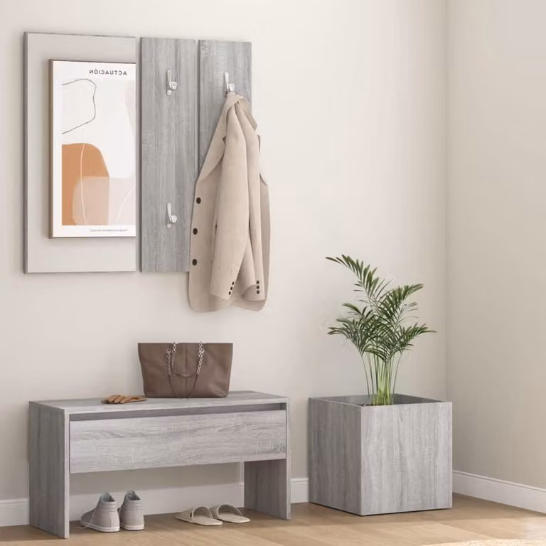 Gangmeubelset met spiegel en geïntegreerde lade voor het opbergen van schoenen, B/D/H: 80 x 40 x 305 cm