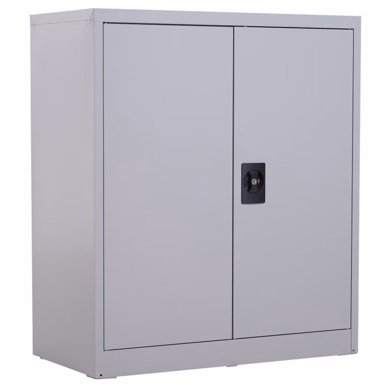Vinsetto Archiefkast Grijs - Multifunctionele Stalen Kast met Verstelbare Plank en Slot
