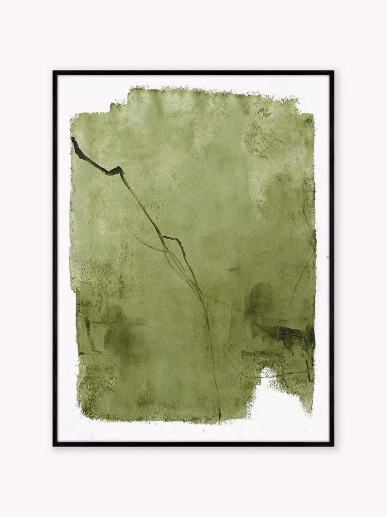 Handbeschilderde canvasdoek Green Layer van Malerifabrikken