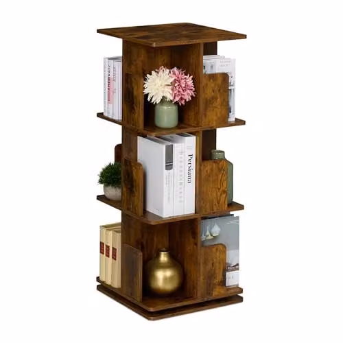 Relaxdays Boekenkast Industrieel, 3 Etages, Bruin, H x B x D: 95 x 39 x 39 cm