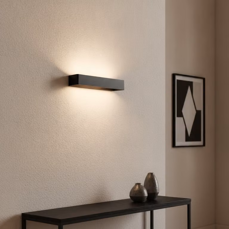 Artdelight Mainz XL Wandlamp Zwart met LED - 50 x 7 cm