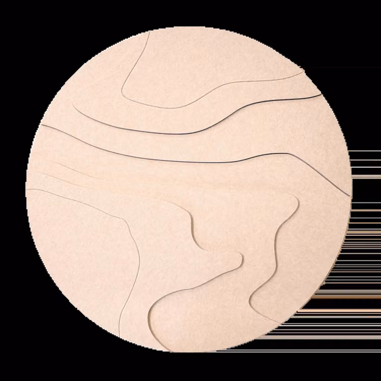 Wandkraft Contour Flow vilt wanddecoratie beige 100 x 100 cm