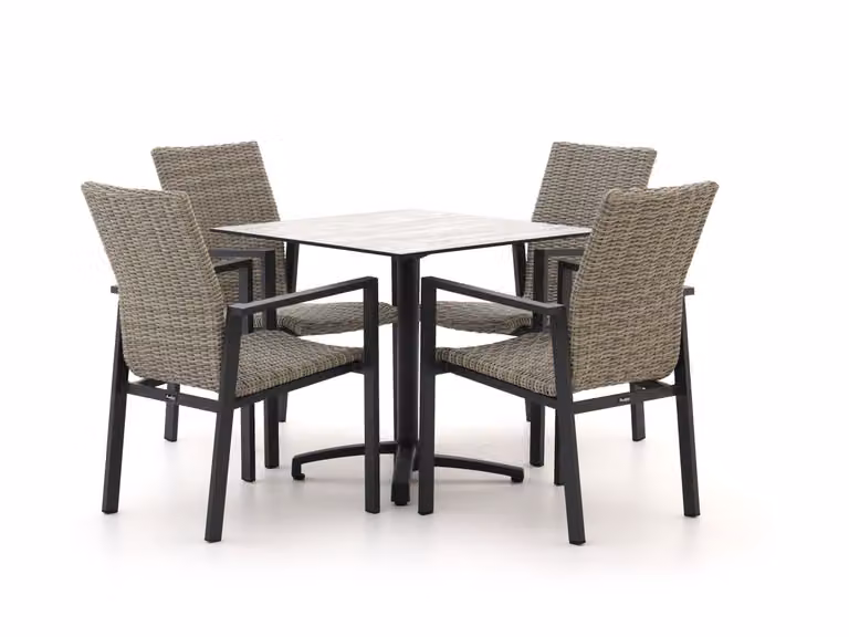 Manifesto Furniture Diningset Manifesto voor 4 personen, grijs polyrattan