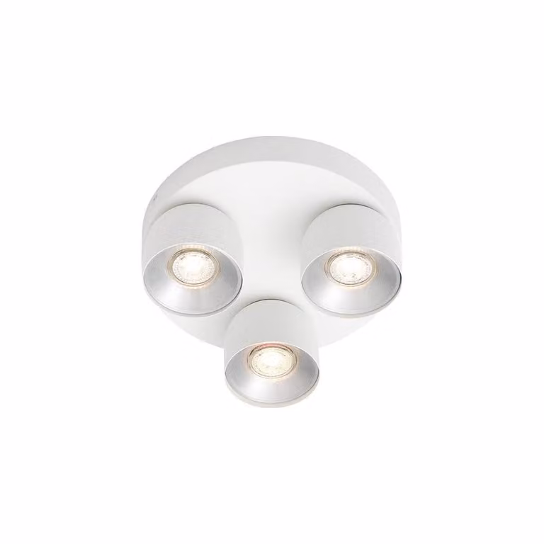 Nordlux Pitcher 3-lichts plafondlamp wit/zilver modern dimbaar