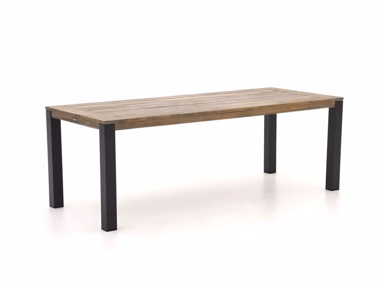ROUGH Furniture ROUGH Tuin eettafel van teakhout, rechthoekig en uitbreidbaar, bruin/grijs