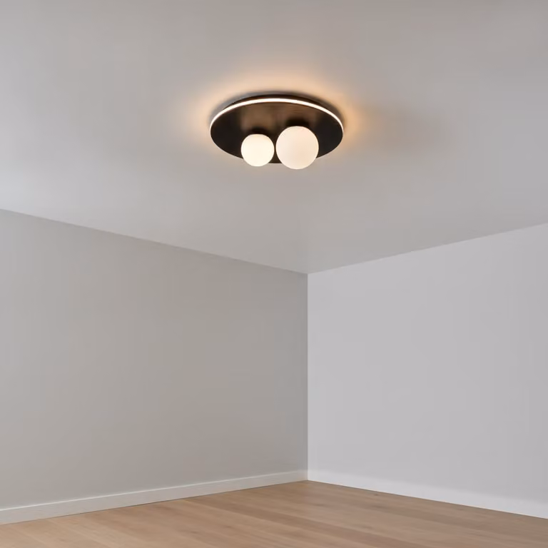 Lyora Design plafondlamp Velna zwart rond Ø 40 cm
