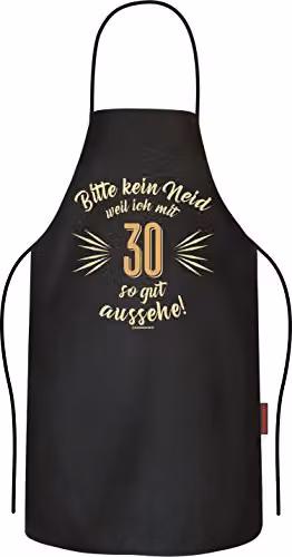 RAHMENLOS BBQ grillschort 30e verjaardag - Zwart - XL