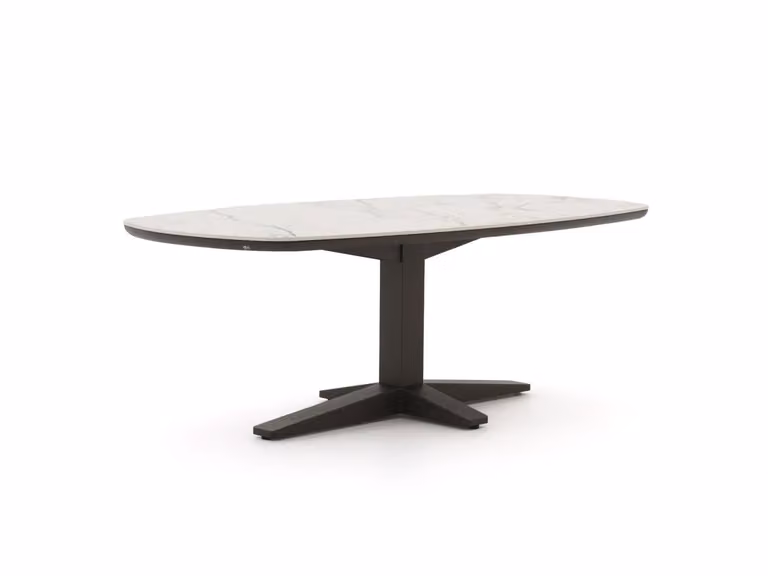 Apple Bee Tuineettafel met ovaal keramisch blad en aluminium onderstel in Scandinavische stijl B/D/H: 220 x 110 x 75 cm