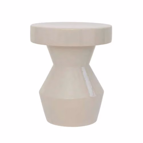 Urban Nature Culture Bijzettafel Keramiek Beige Rond